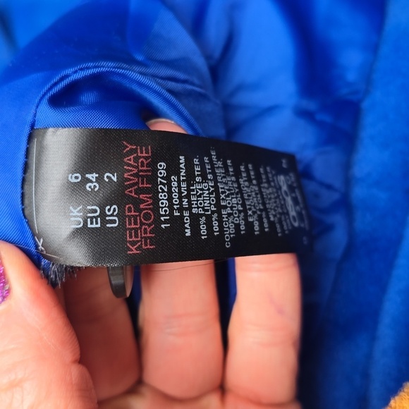 ASOS DESIGN smart dad coat in cobalt 2 XS NEW oversized - Picture 15 of 15